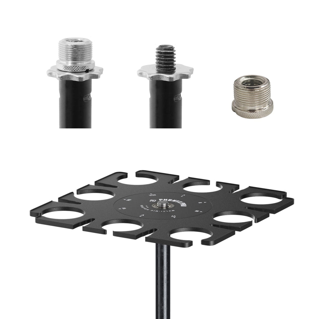 MA-H1 | 8-Slot Multi-Microphone Holder for wired & Wireless Mic