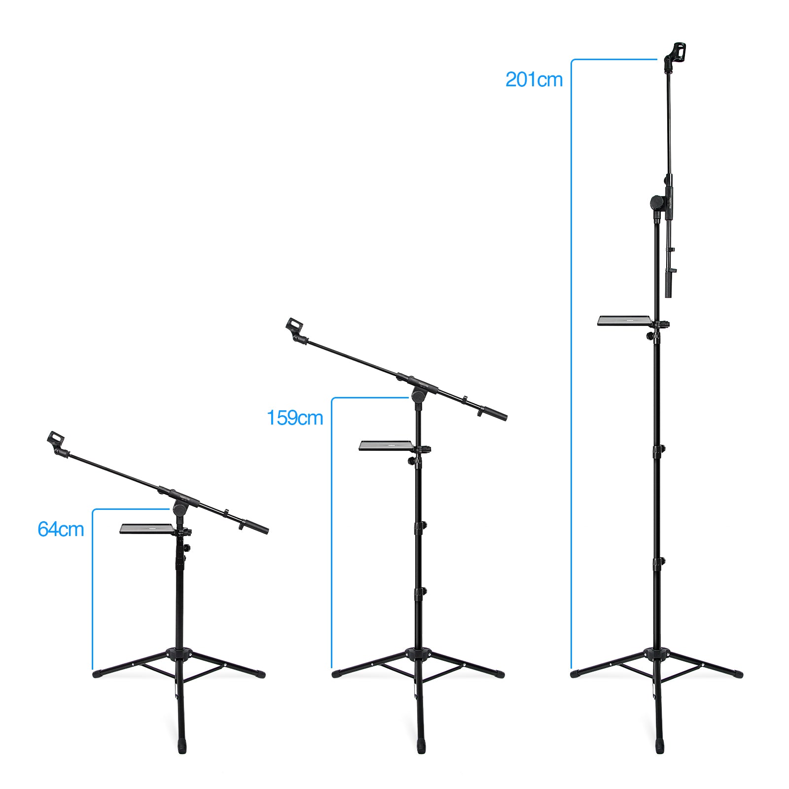 MA-S1 | Adjustable Microphone Stand w/ Large Tray & Dual Mic Clips