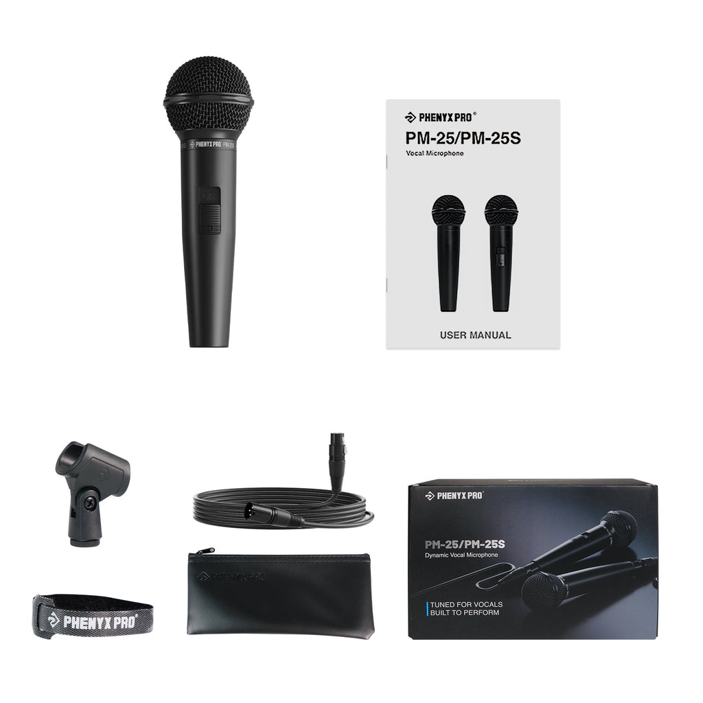 PM-25S | Wired Dynamic Cardioid Vocal Microphone with ON/OFF Switch